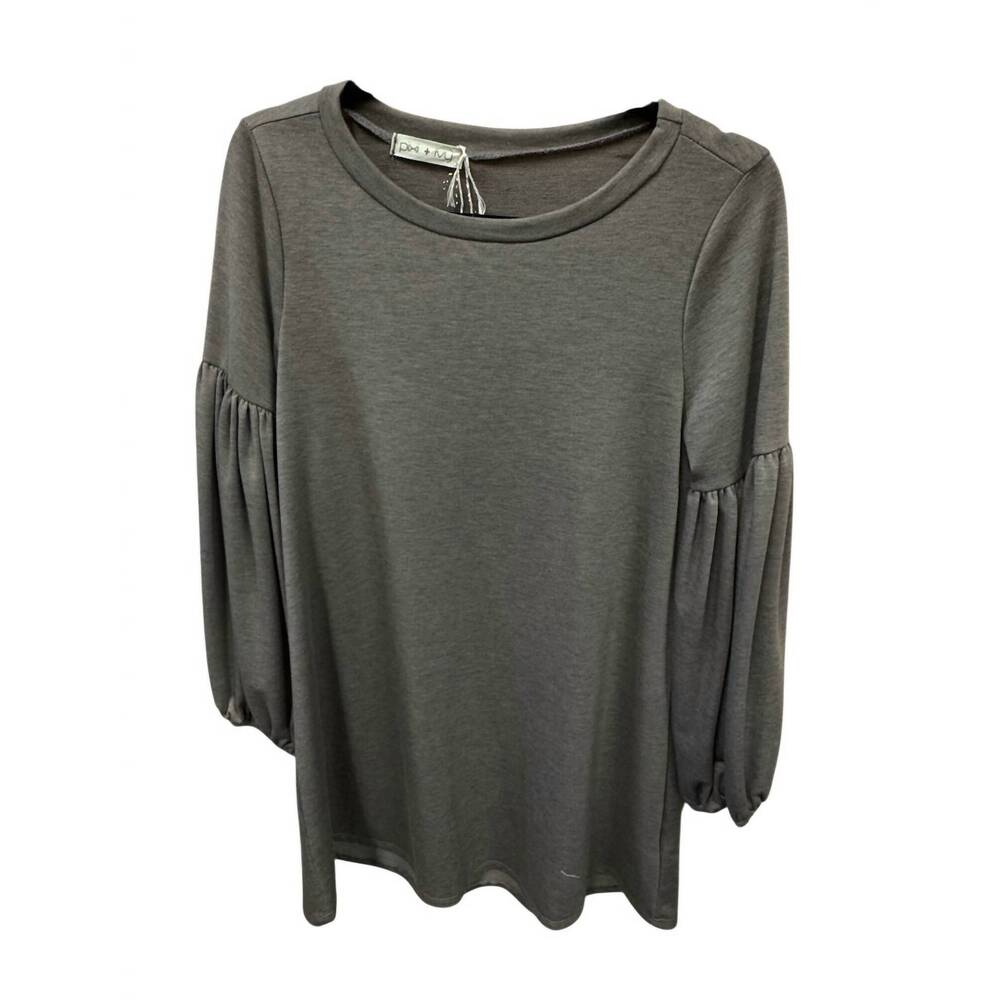 NEW PIXI + IVY women's bubble sleeve dress in taupe